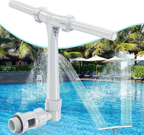 Pool Waterfall Fountain – Adjustable Dual Spray Pool Attachment for Cooler Water & More Backyard Fun